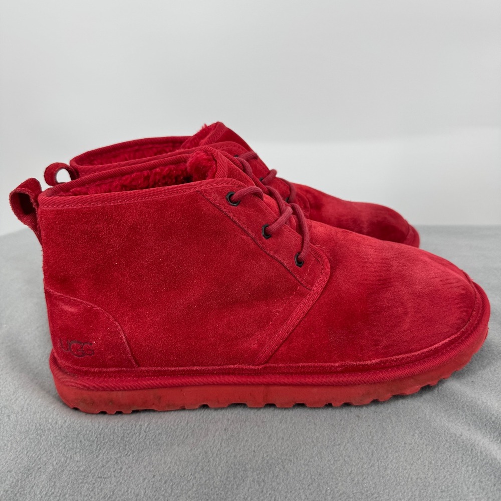 UGG Neumel Suede Boots Mens 12 Samba Red Chukka Lace Up S/N 3236